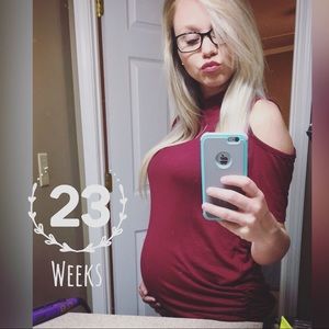 Maroon cold shoulder Maternity Top